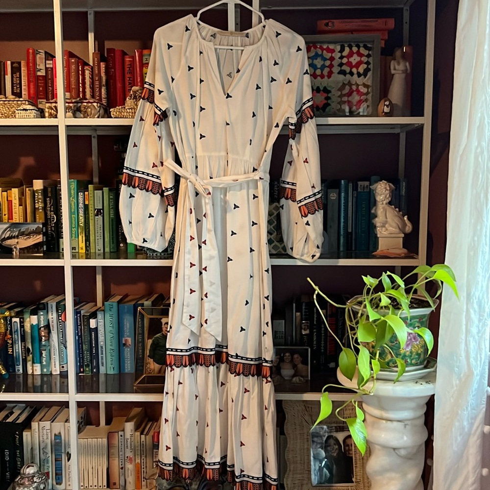 Marie Oliver white Embroidered Maxi Dress